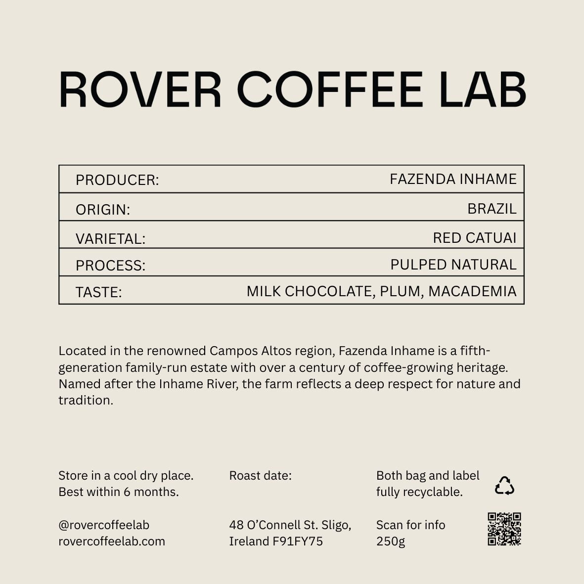 Brazil Fazenda Inhame Natural